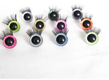 10 пар новых блестящих глаз от 9 мм до 22 мм круглых прозрачных игрушечных безопасных блестящих глаз с черным поддоном для ресниц с ручной пресс-шайбой C11
