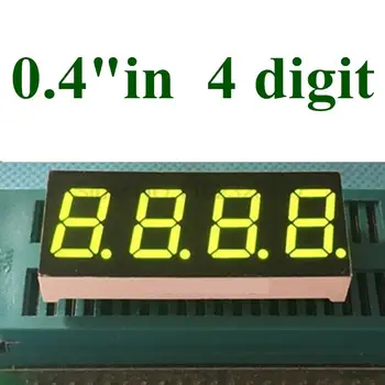 20ШТ Зеленый 7-сегментный светодиодный дисплей 0,4 дюйма 4-битная цифровая трубка с общим катодом и анодом, Семисегментный светодиодный дисплей