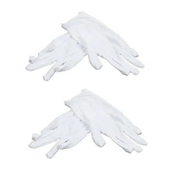 2X Белые Хлопчатобумажные перчатки, Антистатические перчатки, Защитные перчатки для работников по дому