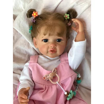 55 СМ Возрожденная кукла для маленьких девочек, Силиконовая принцесса Бетти, реалистичная, мягкая на ощупь, водонепроницаемая кожа, многослойная роспись