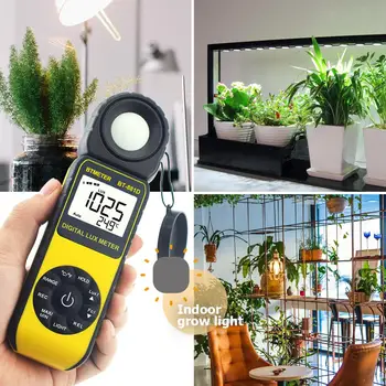 BTMETER Цифровой люксметр, измеритель освещенности, измеряет 0,01 ~ 400 000 Люкс и температуру с датчиком поворота на 270º для растений