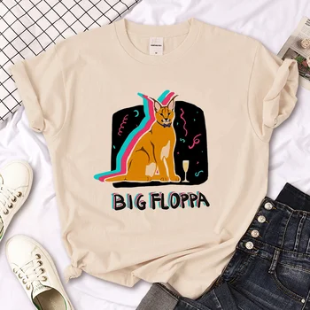Floppa top женская дизайнерская графическая забавная футболка женская одежда в стиле харадзюку