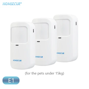HOMSECUR 3шт E1 433 МГц Беспроводной PIR-детектор с защитой от домашних животных для домашней охранной сигнализации 433 МГц