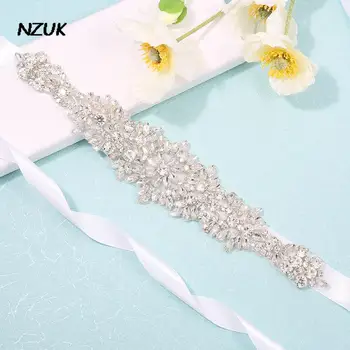 NZUK, блестящие пояса для свадебного платья, пояс с лентой из страз, Тонкий пояс с кристаллами, формальный пояс Cristal для женщин, свадебные украшения 