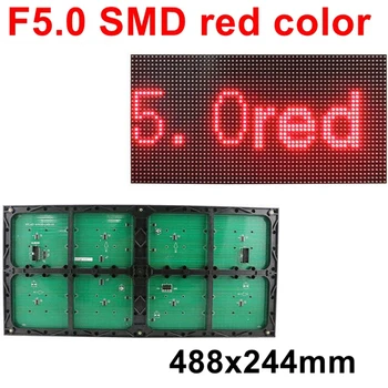 P7.62 F5.0 SMD Красного Цвета Крытый светодиодный экран Модуль Дисплея 488*244 мм 64* 32 Пикселя 1/16 Сканирования Монохромная Светодиодная Вывеска