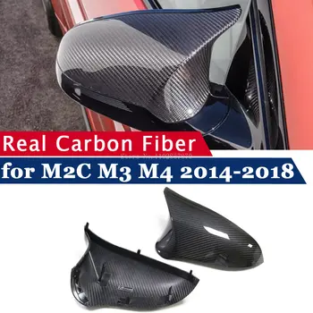 RHD Крышка Зеркала заднего вида для BMW M3 F80 2014-2018 M4 F82 F83 M2C F87 Из Настоящего Углеродного Волокна, Защита Рамы Бокового Зеркала, 2 шт.