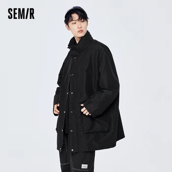 Semir 2023, мужская куртка Оверсайз с высоким воротником, Осенняя новая модная куртка с буквенным принтом для мужчин