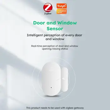 Tuya Zigbee, дверной оконный магнитный датчик, детектор, приложение Smart Life, Охранная сигнализация для Alexa Google Assistant