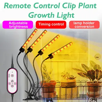 US EU UK Plug Grow Light Светодиодные Ленты с Подсветкой DC12V Фитолампа с Настольным Зажимом для Рассады Растений Цветок Овощ Домашний Ящик Для Выращивания