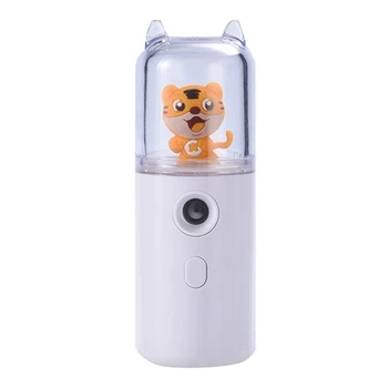 USB-увлажнитель воздуха Бытовой USB-настольный увлажнитель воздуха с двумя регулируемыми лампами, Пароварка для лица Белый