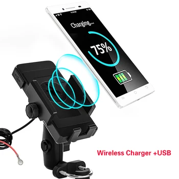 WUPP Водонепроницаемое 12 В Мотоциклетное Беспроводное зарядное устройство для телефона с QC3.0 USB-держателем для быстрой зарядки телефона для 4,5-7-дюймового мобильного телефона