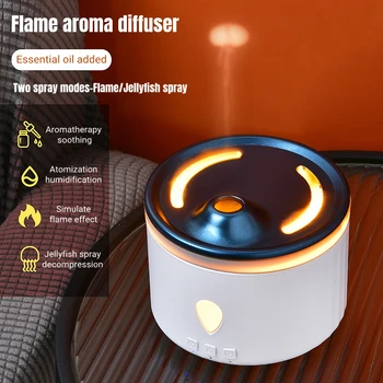 Xaomi Jellyfish Flame Увлажнитель Воздуха Ультразвуковой USB Ароматический Диффузор Эфирного Масла Со Светодиодной Лампой для Домашнего Ароматического Диффузора