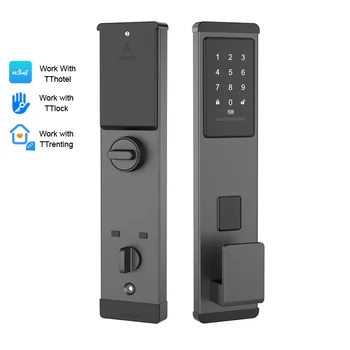 Автоматическая система безопасности квартиры, Bluetooth, Электронная клавиатура с сенсорным экраном, Комбинация паролей, Цифровой дверной замок с приложением TTlock