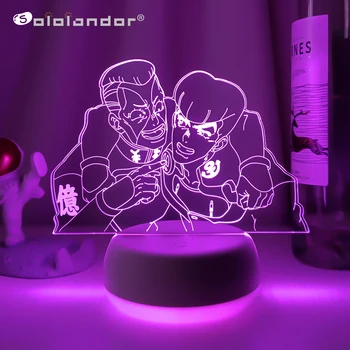 Аниме Светодиодный светильник JoJo's Bizarre Adventure для декора спальни, Ночник, подарок ребенку на День Рождения, Манга, Настольная 3D лампа Josuke Okuyasu