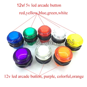 аркадные бутоны 24/28 мм, 5 В, 12 В, игровые автоматы со светодиодной подсветкой, кнопка rgb BL, 7 цветов, встроенный микропереключатель, круглый светодиод