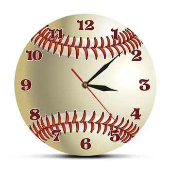 Бейсбол Пользовательское название 3D настенные часы Декор стен спортивной комнаты Персонализированное ваше имя Бейсбольный Дизайн Акриловые настенные часы с принтом