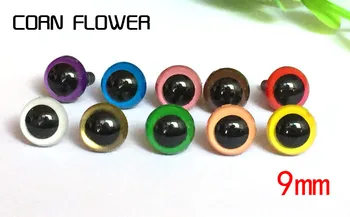 Бесплатная доставка 100 шт./лот, высококачественная, гладкая и яркая, разноцветные защитные игрушечные глазки-9 мм