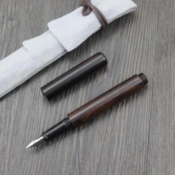 Бесплатная доставка Креативная авторучка ручной работы из черного дерева с винтом, натуральная ручка, деревянная ручка 0,5 мм в подарок для бизнеса и офиса W1079