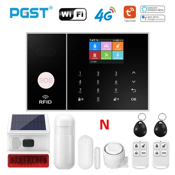 Беспроводная домашняя сигнализация PGST 3G 4G, комплекты охранной сигнализации Tuya Smart Life, Wi-Fi, система охранной сигнализации, Поддержка дистанционного управления Alexa
