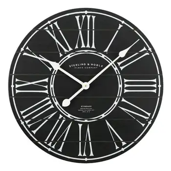 Внутренние Черные Аналоговые Круглые Настенные часы в современном Фермерском доме с Римскими Цифрами, Декор комнаты в корейском стиле, Часы на батарейках D