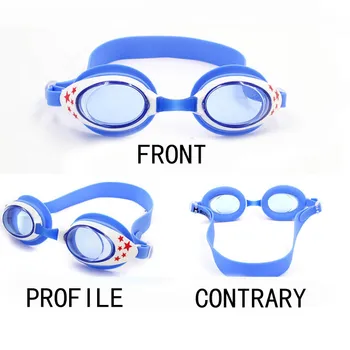 Детские очки для плавания с разноцветными звездами, очки для плавания для мальчиков и девочек, противотуманные водонепроницаемые очки для плавания