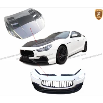 Для 2013-2020 Maserati Ghibli Капот двигателя из Настоящего Углеродного Волокна CSS Дизайн Переднего Бампера Обвесы CSSYL Автоаксессуары 00424