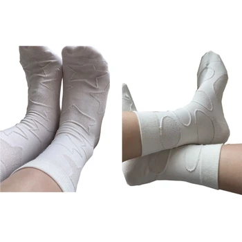 Женские носки, повседневные однотонные белые носки, Хлопчатобумажные носки из телячьей кожи для женщин, Летние Тонкие носки, дышащие T8NB