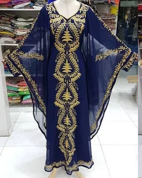 Женское Длинное платье, Кафтан из Дубая, расшитый бисером, Арабский Плюс Размер, Абайя, Нарядные платья для Вечеринок, Африканская одежда 56 Дюймов