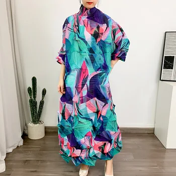 Женское плиссированное платье в стиле Miyake с бриллиантами, новинка весны 2023, Оригинальный дизайн, Модные плиссированные вечерние платья класса Люкс с принтом