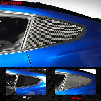 Замена жалюзи на заднем боковом стекле Sansour из углеродного волокна для Ford Mustang 2015 + Аксессуары для стайлинга автомобилей