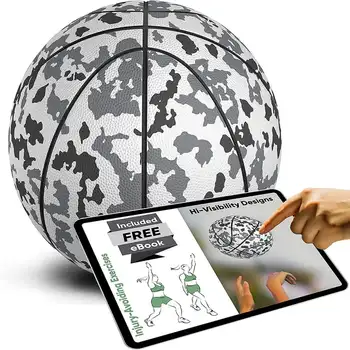 Камуфляжный Баскетбольный мяч для улицы и помещения для мужчин, женщин и молодежи, которые любят баскетбол, Серый Размер 7, BB0207GY Бесшумный баскетбольный волейбол