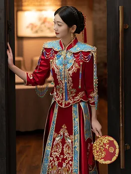 Китайское Традиционное Свадебное Платье в Восточном стиле Стильная Одежда Для Пары Чонсам Китай Ципао китайская одежда