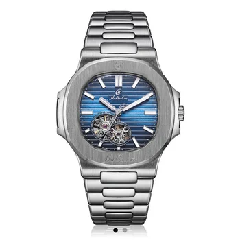 Классические механические часы бренда Hanboro для мужчин, роскошные модные деловые мужские наручные часы, полностью автоматические механические мужские часы