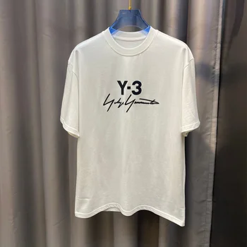 Классические Футболки Yohji Модного Бренда Yamamoto, Большая Универсальная Летняя футболка Для Отдыха, Свободная Спортивная Футболка с коротким рукавом y3, Мужская