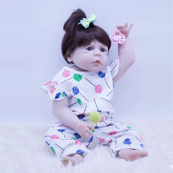 Кукла Реборн 55 см, Силиконовое тело принцессы для девочек, можно мыть, игрушка В подарок На Рождество, Bebe Reborn, Новорожденная девочка С Пустышкой Для ребенка