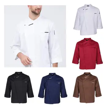 Куртки шеф-повара Унисекс, пальто, Рубашка с длинными рукавами, кухонная униформа официантки