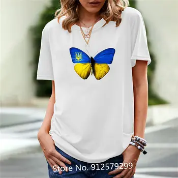 Летняя хлопковая модная футболка 2022, повседневная женская рубашка, Украина, Футболка с мультяшным принтом, Женская одежда в стиле Харадзюку, белые, Черные футболки, Топы