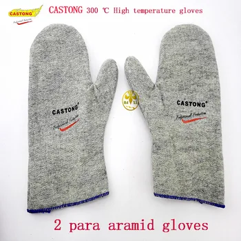 Литые арамидные защитные перчатки GKHH12-28 цвета морской волны, защитные перчатки 300 градусов