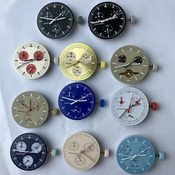 Лучшие Брендовые мужские часы, Роскошный хронограф, Многофункциональные кварцевые часы, аксессуары для водонепроницаемых часов в Лунном стиле, набор аксессуаров для часов