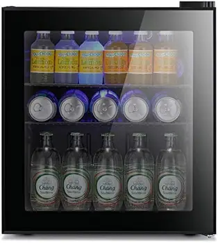 Мини-холодильник Star Cooler - 70 банок Холодильник для напитков с черной Стеклянной Дверцей для пива, газировки или вина \u2013Small Drink Dispenser Machin