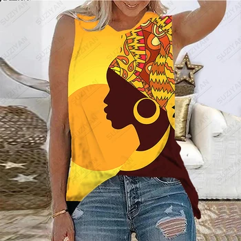 Модная новая женская футболка свободного кроя с 3D принтом, повседневная большая летняя красивая майка с масляной росписью без рукавов