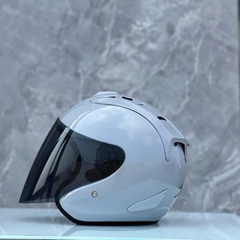 Мужской и женский мотоциклетный шлем с открытым лицом, Новое поступление Ram4, Жемчужно-серый Полупальто, Летний гоночный шлем Casco