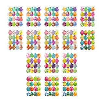 Мультяшные наклейки на пасхальные яйца, самоклеящиеся наклейки 256 шт. для вечеринки в честь Дня Пасхи