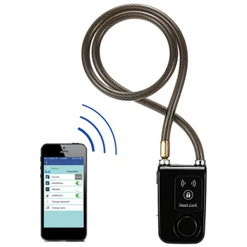 Наружная противоугонная Интеллектуальная сигнализация Bluetooth-замок Интеллектуальное управление приложением телефона Водонепроницаемый Велосипедный замок с сигнализацией 110 дБ