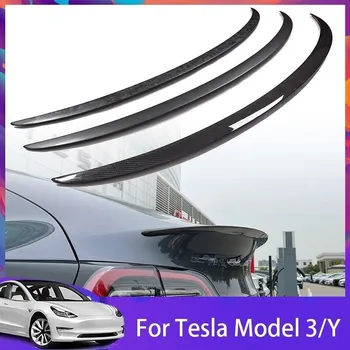 Настоящие спойлеры из углеродного волокна, Крылья для Tesla Model Y 3 2017-2023 Аксессуары, Крылья багажника Tesla Model Y 3 2023, Спойлер из углеродного волокна