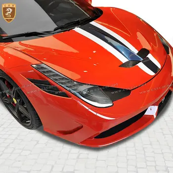 Новейший Новый дизайн Сухих вентиляционных отверстий переднего бампера Ferrari из углеродного волокна Для 2014-2016 Ferrari 458 Итальянская отделка бампера Вентиляционные крышки