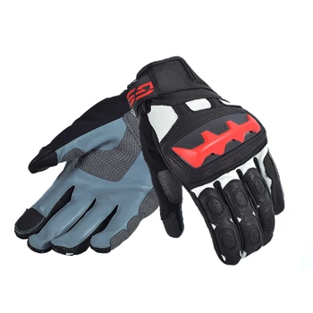 Новинка 2018, высококачественные перчатки для BMW Motorrad racing motorcycle GS, черные/красные кожаные перчатки с полными пальцами