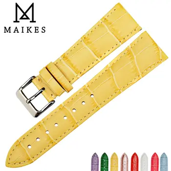 Новый дизайн MAIKES, ремешок для часов, аксессуары для часов желтого или золотого цвета, ремешок для часов 12 мм-22 мм, ремешок для часов Casio