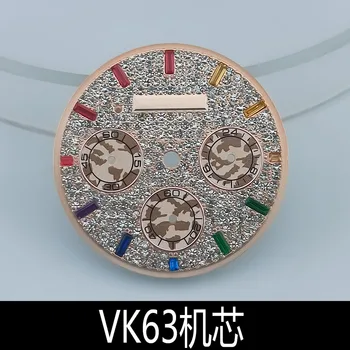 Новый циферблат подходит к розовому циферблату диаметром 29,3 мм с полным бриллиантом, используемому в аксессуарах для часов VK63