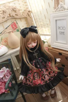Одежда для куклы BJD подходит для 1-3 1-4 1-6 размеров модное платье черное платье с головным убором аксессуары для куклы